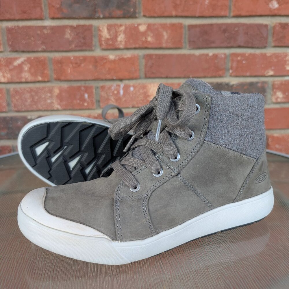 Women's KEEN Grey Leather Insulated Ankle Boots Size 8